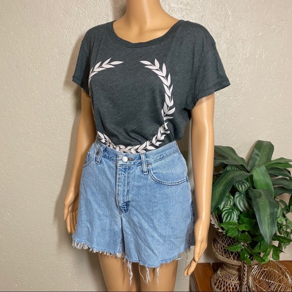 Wildfox Blush Olive Branch Grey Graphic Tee